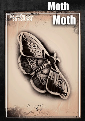 Tattoo Pro  | Body Painting Stencil SINGLES - Moth - S105