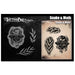Tattoo Pro 204 | Air Brush Body Painting Stencil - Moth and Snake