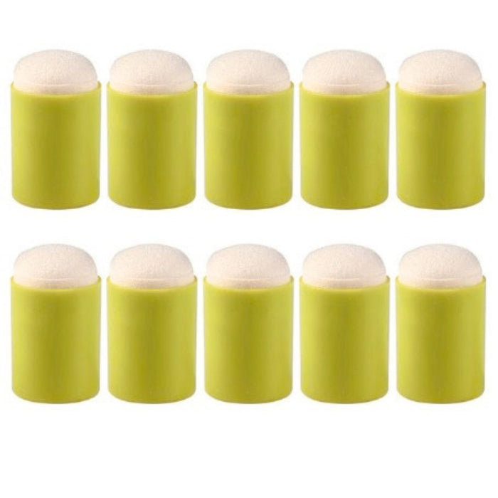 Finger Dauber Face Painting Sponge  - 10 Units - LIME GREEN