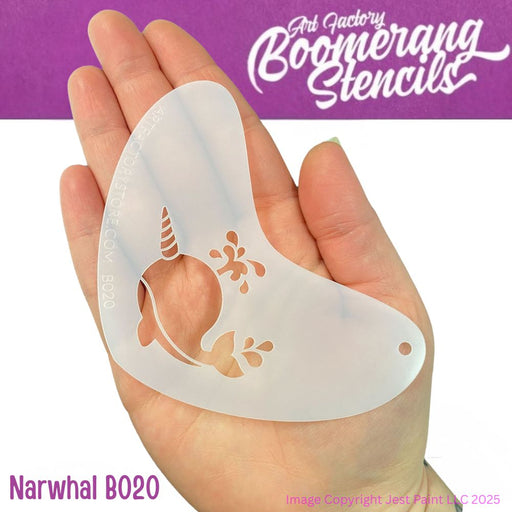 Art Factory - Boomerang Face Painting Stencil - Narwhal (B020) - DISCONTINUED
