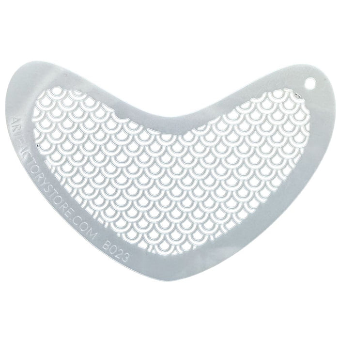 Art Factory - Boomerang Face Painting Stencil - Peacock Feathers / Mermaid Scales Stencil (B023) - DISCONTINUED