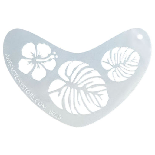 Art Factory - Boomerang Face Painting Stencil - Tropical Flower and Leaves (B028)