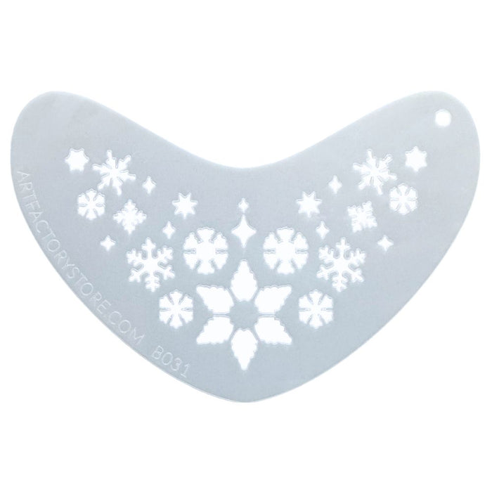 Art Factory | Boomerang Face Painting Stencil - Whimsy Snowflakes (B031)