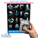 ART FACTORY | Set of 80 Glitter Tattoo Stencils with Display - OCEAN LOVERS Collection