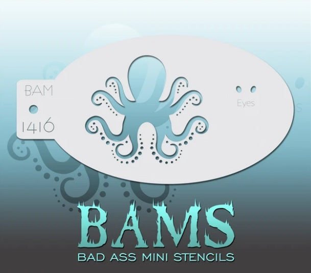 Bad Ass Mini 1416 - Face Painting Stencil - Octopus
