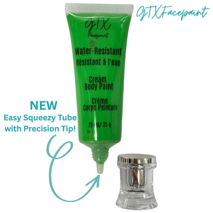 GTX Face Paint | Silicone Based Water Resistant Cream - Okra Green  - 25ml Easy Squeezy Tube