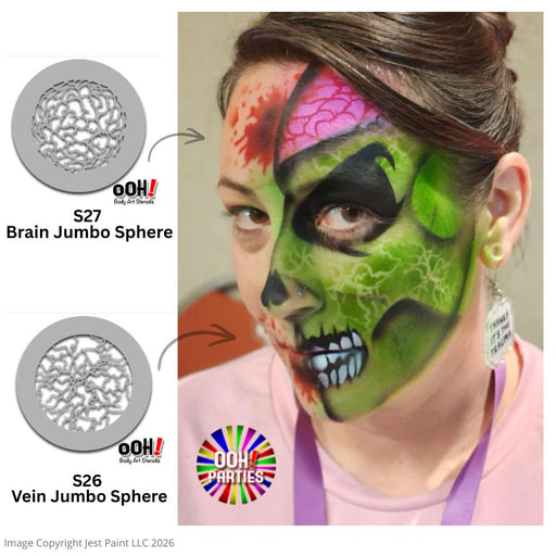 Ooh! Face Painting Stencil | Jumbo Brain Sphere (S27)
