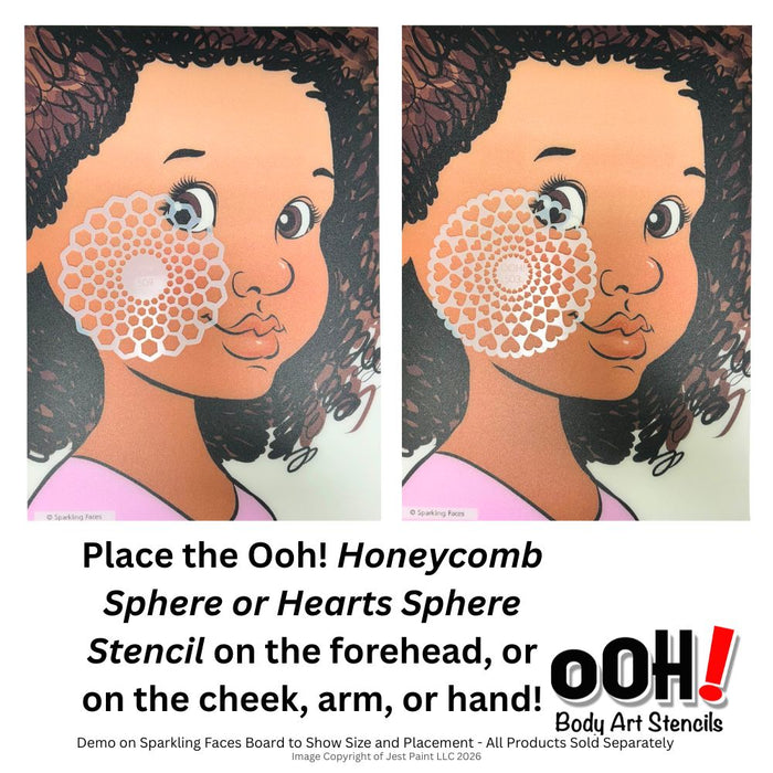 Ooh! Face Painting Stencil | Honeycomb Sphere (S09)