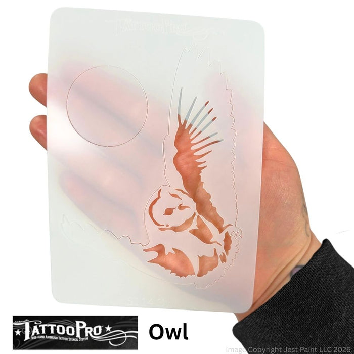 Tattoo Pro  | Body Painting Stencil - SINGLES Owl - S114