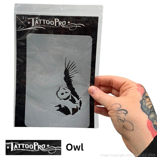 Tattoo Pro  | Body Painting Stencil - SINGLES Owl - S114