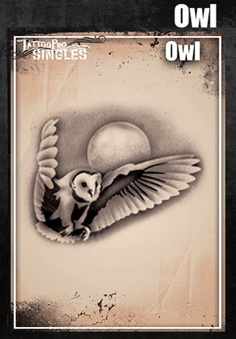 Tattoo Pro  | Body Painting Stencil - SINGLES Owl - S114
