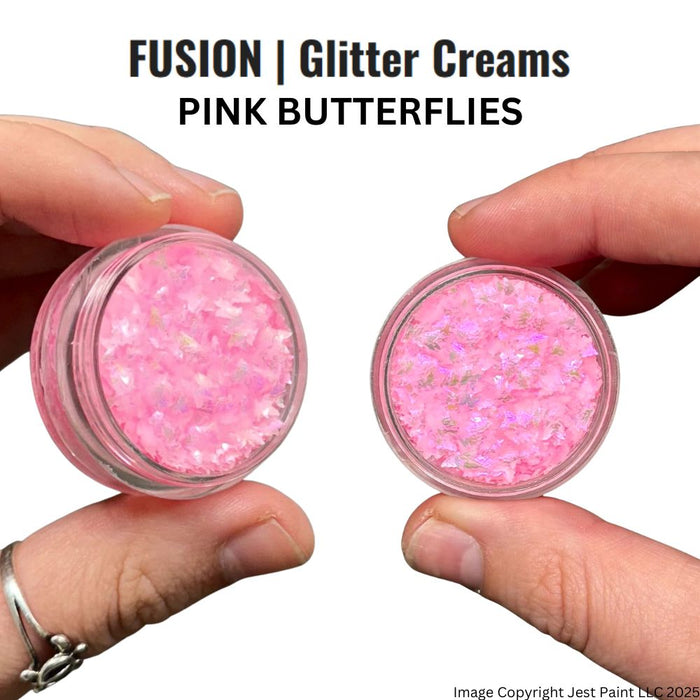 Fusion Body Art | Glitter Creams - PINK BUTTERFLIES 10mL