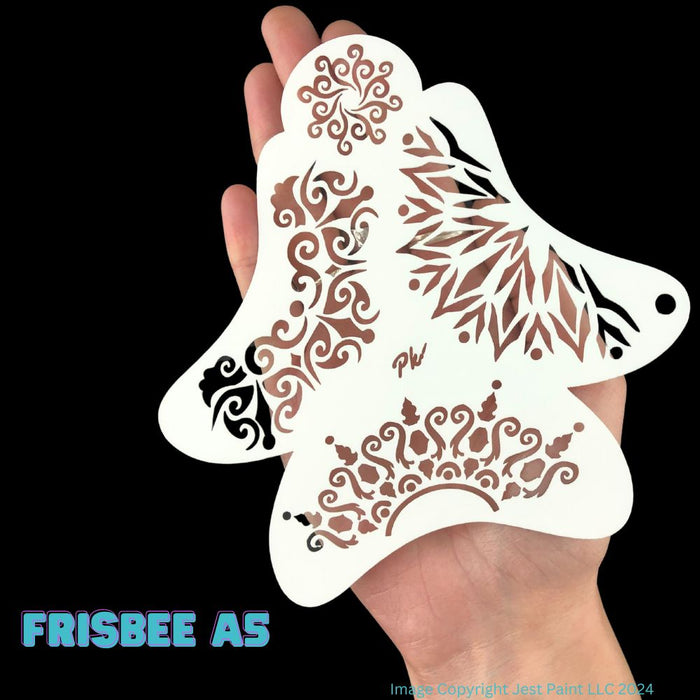 PK | FRISBEE Face Painting Stencil | White -  Crown Swirl (Large Designs) - A5