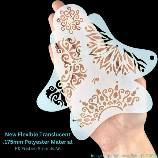 PK | FRISBEE Face Painting Stencil | NEW Mylar - Crown Swirl (Large Designs) - A5