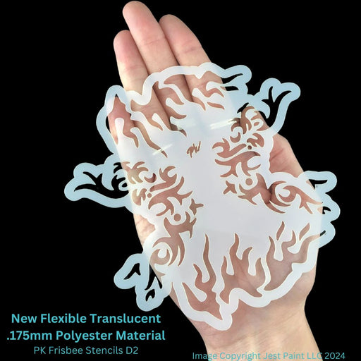PK | FRISBEE Face Painting Stencil | NEW Mylar - Tribal and Flames - D2
