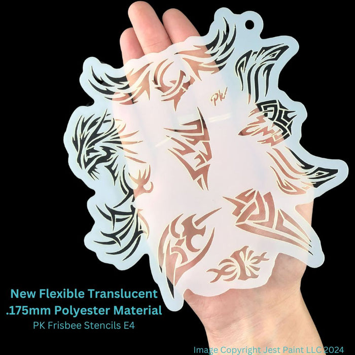 PK | FRISBEE Face Painting Stencil | NEW Mylar - Tribal Details -  E4