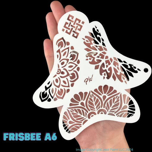 PK | FRISBEE Face Painting Stencil | WHITE -  Bold Crowns (Large Designs) - A6