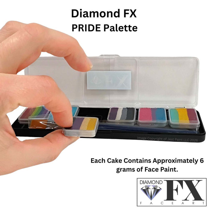 Diamond FX Face Paint | 6 x 6gr Split Cake Palette - Matte Colors - PRIDE