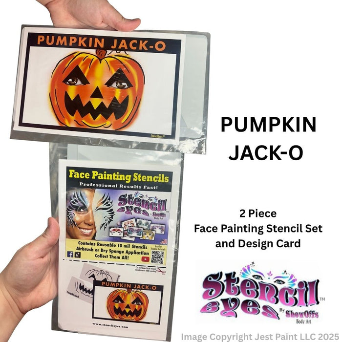 Stencil Eyes - Face Painting Stencil Set - Pumpkin Jack- O - Lantern - One Size Fits Most