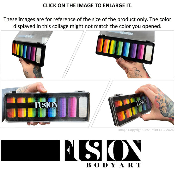 Fusion Body Art | Face Painting Palette | Thin Strokes - RAINBOW RUSH  (8 x 14gr)