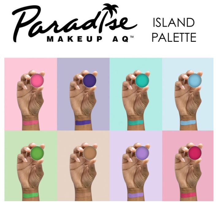 Paradise Face Paint By Mehron | Coated Card Stock Magnetic Case - 8 Color ISLAND Palette