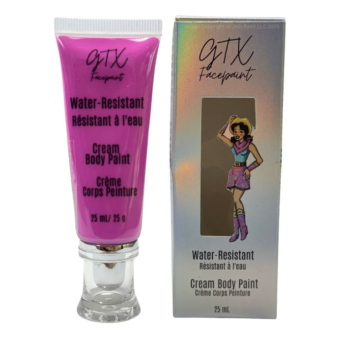 GTX Face Paint | Silicone Based Water Resistant Cream - Neon Patsy Purple 25ml Easy Squeezy Tube (SFX - Non Cosmetic)