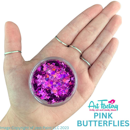 Art Factory | Loose Chunky Glitter - Pink Butterflies (30ml jar)