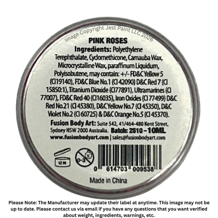 Fusion Body Art | Glitter Creams - PINK ROSES 10mL (Color Shifting)