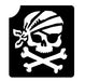 Art Factory | Glitter Tattoo Stencil - (513) Pirate Skull w/ Cross Bones - 5 Pack - #191