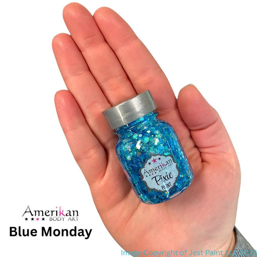 Pixie Paint Face Paint Glitter Gel  - Blue Monday - Small 1oz