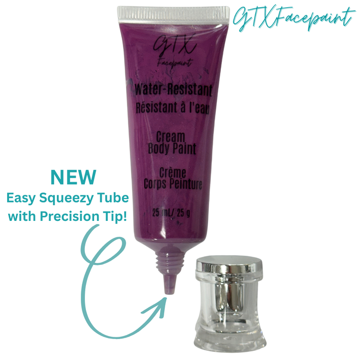 GTX Face Paint | Silicone Based Water Resistant Cream - Plum Pie Purple - 25ml Easy Squeezy Tube