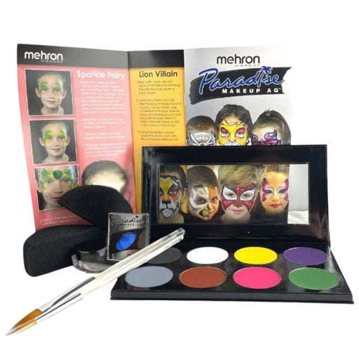 Mehron | (KMP-FPK)  Paradise Face Paint Premium Makeup Kit w/ Lagoon Blue Bonus!