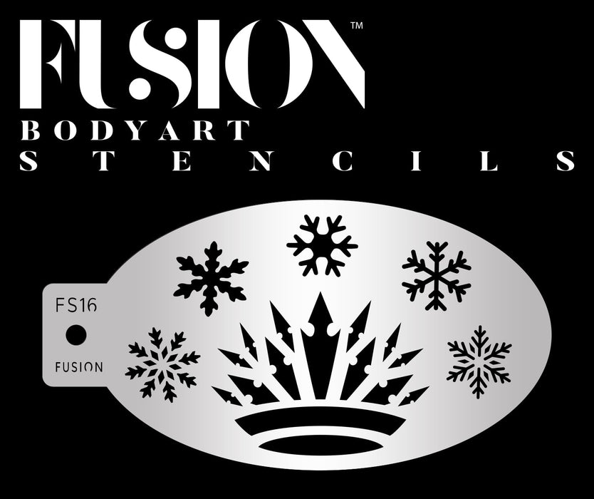 Fusion Body Art | Face Painting Stencil - Princess Snow Queen Crown FS16