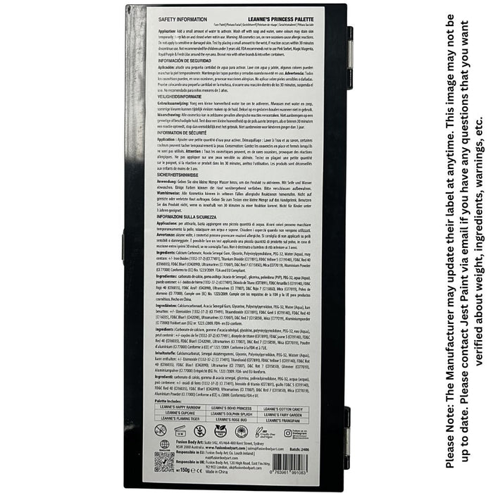 Fusion Body Art | Petal Face Painting Palette | Leanne's Princess Palette