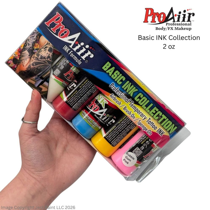 ProAiir Alcohol-Based INKS Temporary Tattoo Airbrush Body Paint Set |  6 BASIC INKS - 2oz Bottles  #10