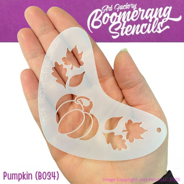 Art Factory | Boomerang Face Painting Stencil - Pumpkin (B034)