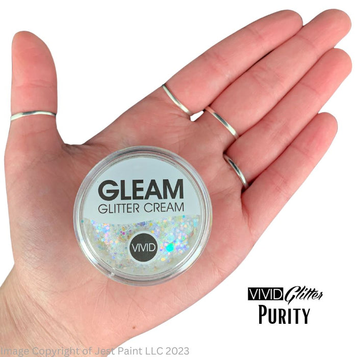 VIVID Glitter |  GLEAM Glitter Cream | Large PURITY (30gr)