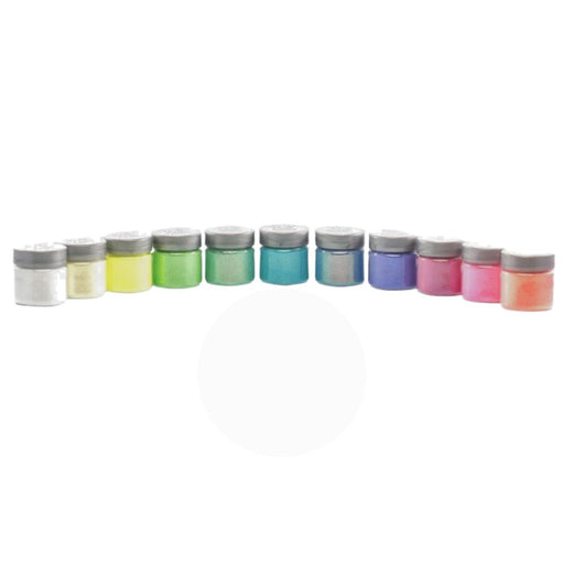 Art Factory |  Set of 11 RAINBOW CRYSTAL Body Glitters in 1 oz Jars in Clear Pouch