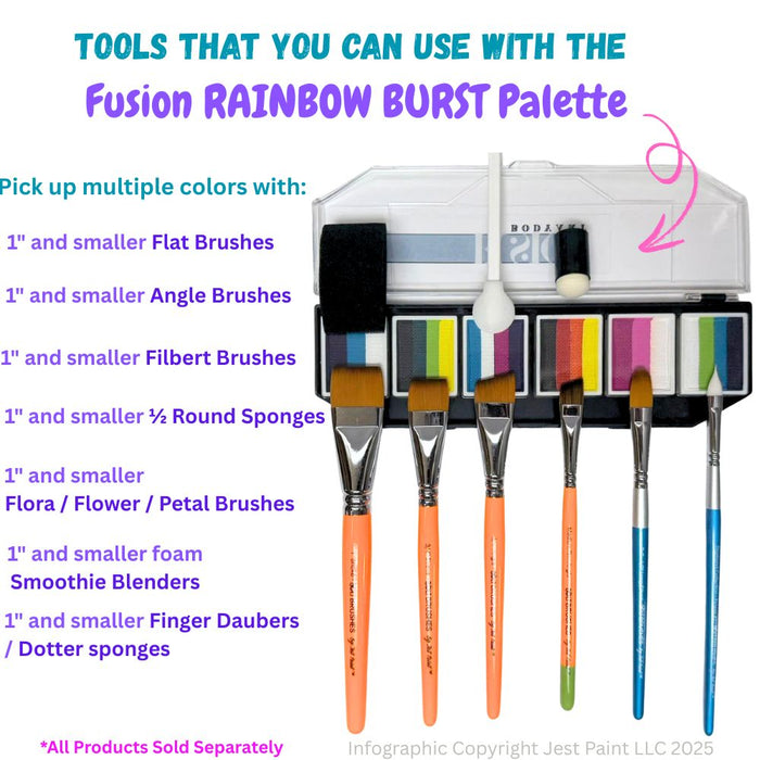 Fusion Body Art  | Spectrum Face Painting Palette | Rainbow Burst