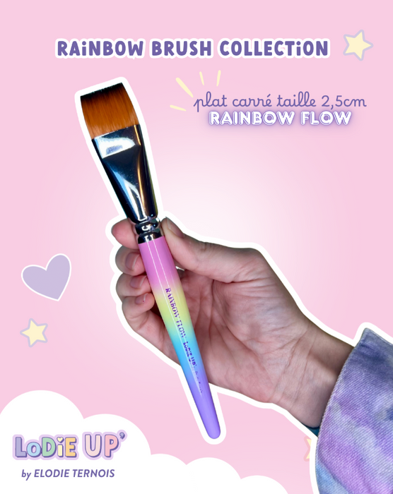 Lodie Up | Face Painting Brush by Elodie Ternois - Rainbow Flow Flat 1"