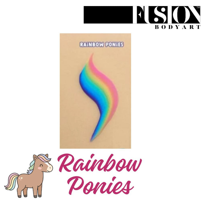 Fusion Body Art Face Paint | Split Cake | Rainbow Ponies by Lodie Up 30gr