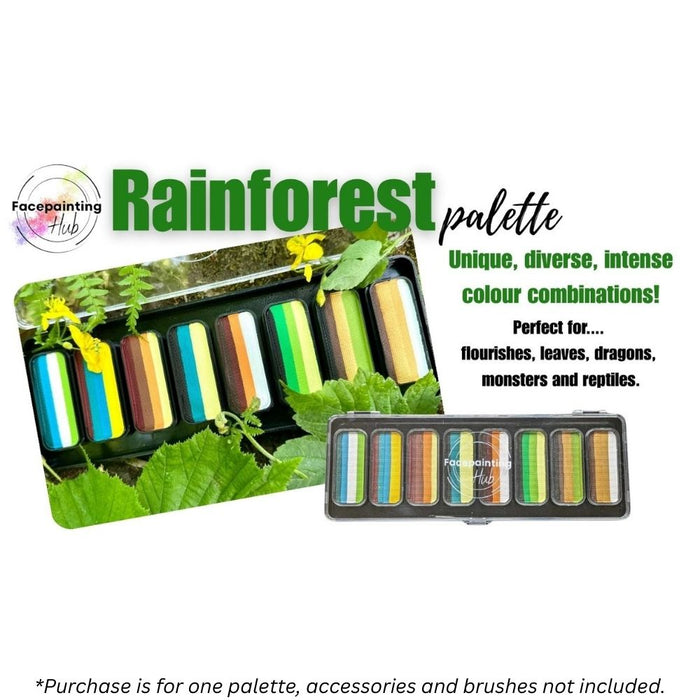 Facepainting Hub | Face Painting Palette |  RAINFOREST PALETTE  (8 x 14gr)