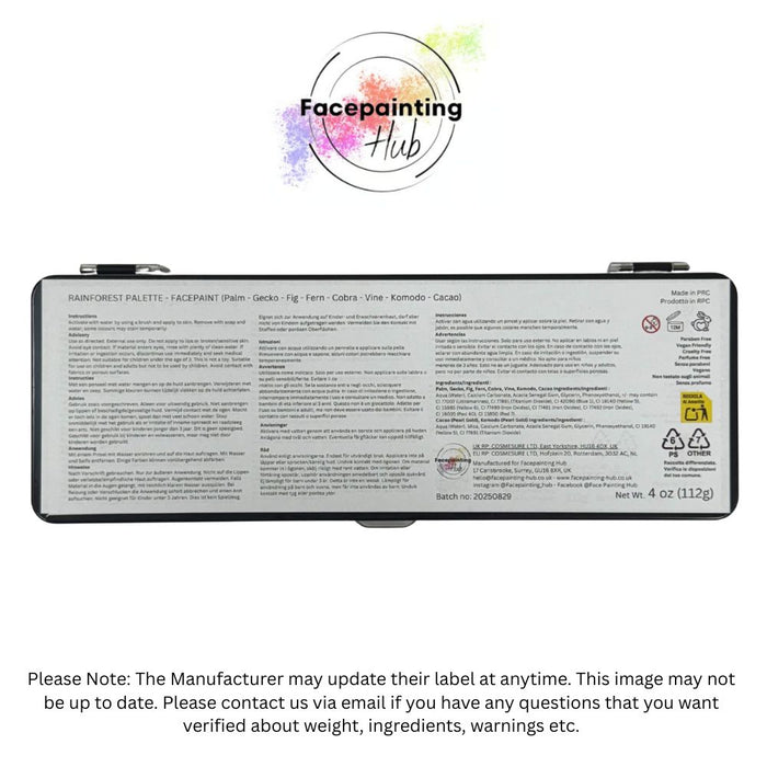 Facepainting Hub | Face Painting Palette |  RAINFOREST PALETTE  (8 x 14gr)