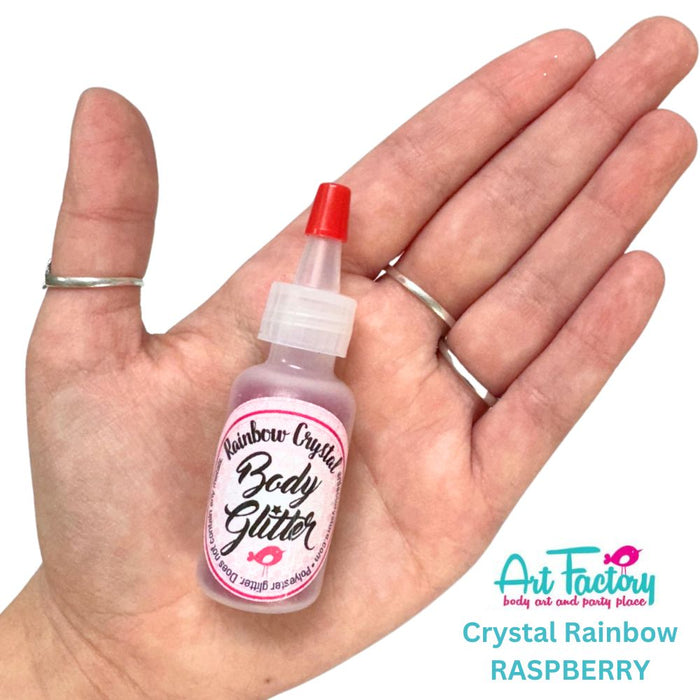 Art Factory | Rainbow Crystal Body Glitter Poof - Raspberry Pink (1/2oz)