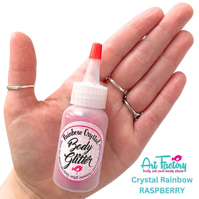 Art Factory | Rainbow Crystal Body Glitter Poof - BIG Raspberry Pink (1oz)