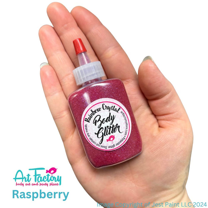 Art Factory | Rainbow Crystal Body Glitter Poof - BIG Raspberry Pink (1oz)