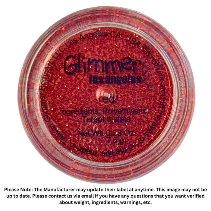 Glimmer Body Art Face Paint Glitter Jar - Red - 7.5gr