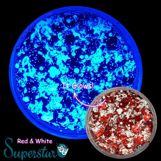 Superstar | Chunky Glitter Cream - Red and White (10gr Jar)