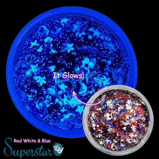 Superstar | Chunky Glitter Cream - Red, White and Blue (10gr Jar)