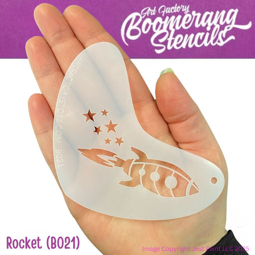 Art Factory | Boomerang Face Painting Stencil - Rocket (B021)